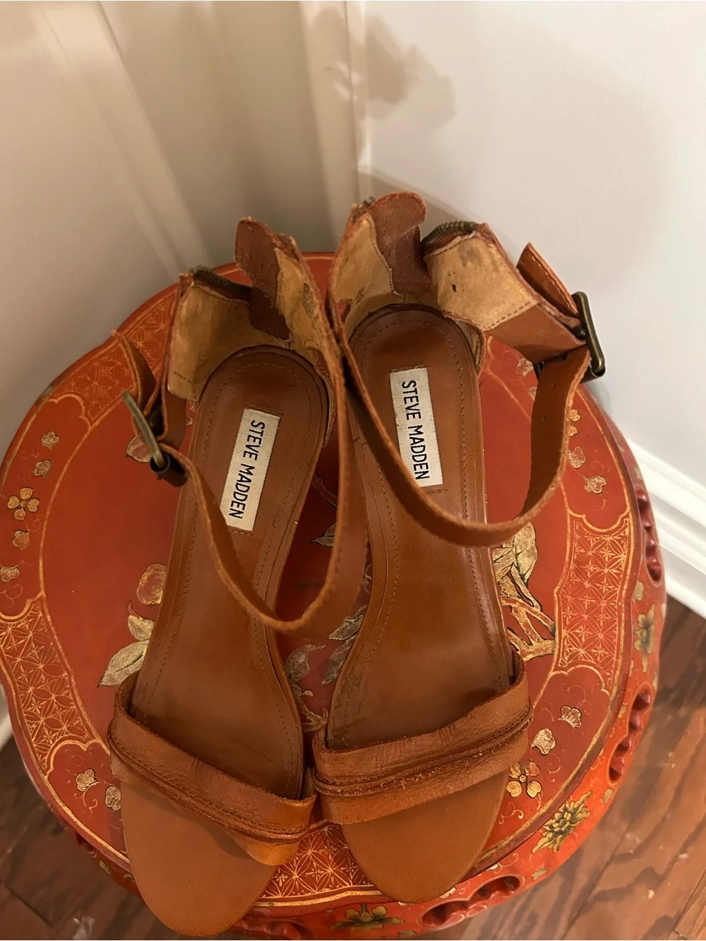 Steve Madden Brown Neliee Wedge Sandals with Ankle Strap